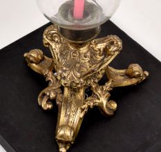 Vintage Handcrafted Brass Candle Stand with Glass for Decoration