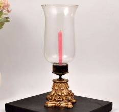 Handmade Finest Brass Glass Candle Stand for Home Decor