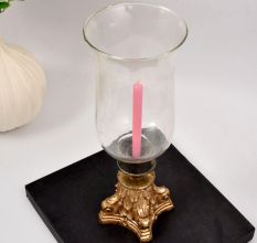 Handmade Finest Brass Glass Candle Stand for Home Decor