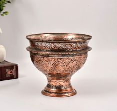Kashmiri Islamic Art Handmade Copper Bowl for Home Decor