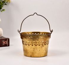 Vintage Handmade Finest Brass Flower Bucket for Decoration