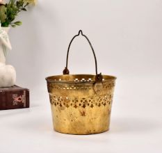 Vintage Handmade Finest Brass Flower Bucket for Decoration