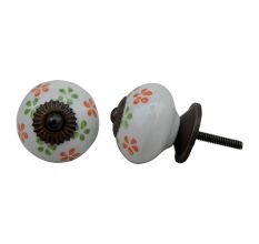 Orange Lime Floral Knob (1)