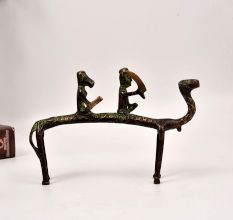 Vintage Tribal Art Brass Camel with Two Rider for Decoration