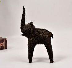 Vintage Finest Brass Elephant Statue in Bastar Art for Decoration