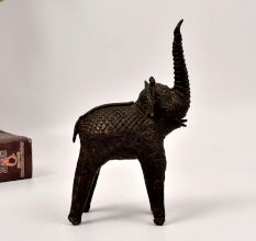 Vintage Finest Brass Elephant Statue in Bastar Art for Decoration