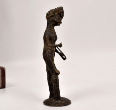 Handmade Vintage Brass Musician Man Tribal Art Statue