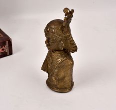 Tribal Art Finest Brass Goddess Parvati Bust Statue for Decor