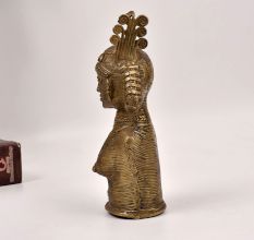 Tribal Art Finest Brass Goddess Parvati Bust Statue for Decor