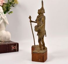Vintage Handcrafted Brass Two Man Statue for Home Decor