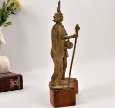 Vintage Handcrafted Brass Two Man Statue for Home Decor
