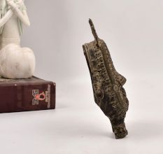 Bengali Art Vintage Brass Mask in Tribal Art for Decoration