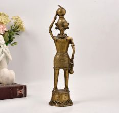 Indian Tribal Standing Lady Brass Statue for Home Decoration