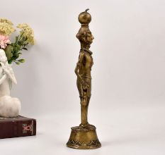 Indian Tribal Standing Lady Brass Statue for Home Decoration