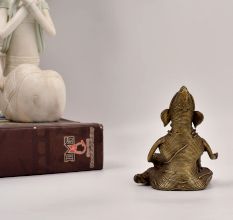 Tribal Art Handmade Brass Lord Ganesh Statue from Odisha