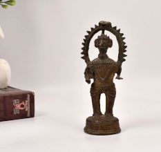 Handcrafted Vintage Brass Tribal God Statue for Home Decor