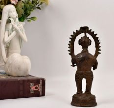 Handcrafted Vintage Brass Tribal God Statue for Home Decor