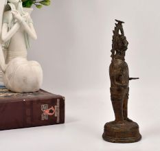 Handcrafted Vintage Brass Tribal God Statue for Home Decor