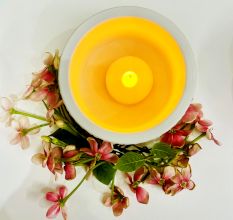 Beautiful White Cemented Candle Holder/Tea Light Holder