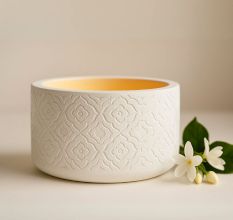 Beautiful White Cemented Candle Holder/Tea Light Holder