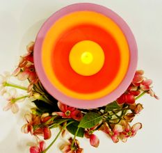 Adorable Pink Cemented Candle Holder/Tea Light Holder