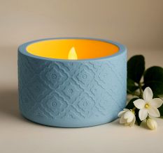 Blue Cemented Candle Holder/Tea Light Holder for Decoration
