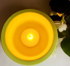 Green Cemented Candle Holder/Tea Light Holder