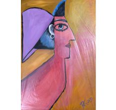 Egyptian Beauty Oil Canvas Painting by Artist Debayan Kundu 30 x 20 Inches