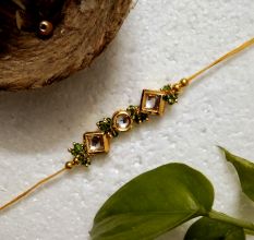 Kundan Beads, Acrylic, Metal, Wooden Beads Rakhi for Festive Gifting