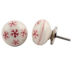 Pink Snow Flakes Knob (1)