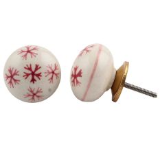 Pink Snow Flakes Knob (1)