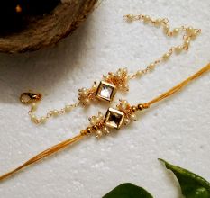 Unique Rakhi with Kundan, Acrylic Beads