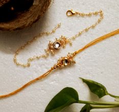 Unique Rakhi with Kundan and Acrylic Beads