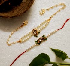 Vibrant Acrylic Beads, Kundan Rakhi for Special Bonds