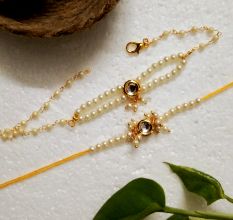Beautiful Rakhi with Kundan and Acrylic Beads