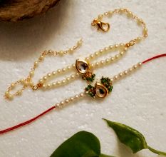 Unique Rakhi with Acrylic Beads, Kundan
