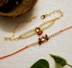 Adorable Rakhi with Kundan and Acrylic Beads