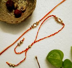 Handmade Kundan and Acrylic Beads Rakhi