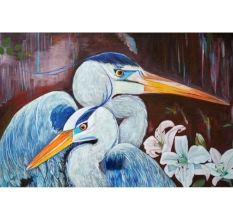Herod Blue Birds - Theme Hope Canvas Painting by Artist Snehaprava Maharana