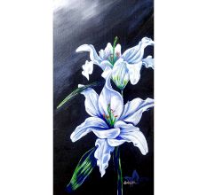 Beautiful Lily Flowers Canvas Painting by Artist Snehaprava Maharana