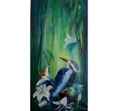 Kingfisher Bird Canvas Painting by Artist Snehaprava Maharana