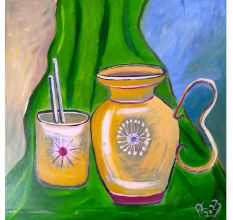 Still Life Canvas Painting by Artist Debayan Kundu 30 x 30 Inches