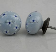 Grey Blue Flower Knob (1)