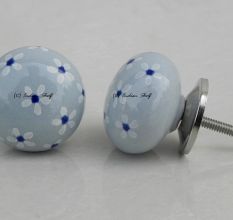 Grey Blue Flower Knob (1)