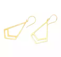 Geometric Drop dangle earring, Brass 22k gold plated, Wholesale Brass jewelry