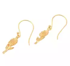 Flower Shape dangle earring, Brass with 22k gold plated, Wholesale jewelry