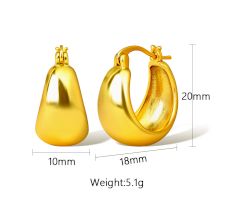 22k Yellow gold plated Hoop earring, Brass Handmade earring for women