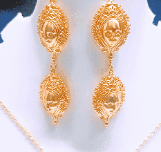 Human face earrings, Brass  22k gold plated dagle earring, Wholesale jewelry