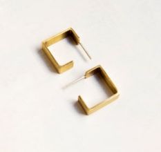 Square Geometric Hoop earring, Brass 22k gold plated, Wholesale earring