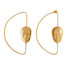 Half Moon Nino Sepo's Earring, Brass 22k Gold Plated